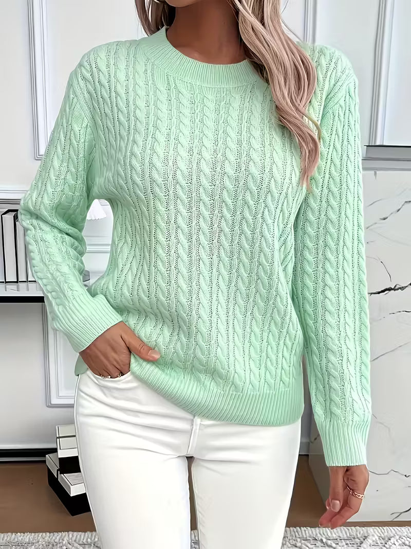 ADRIANA – CABLE-KNIT COZY LONG-SLEEVE SWEATER