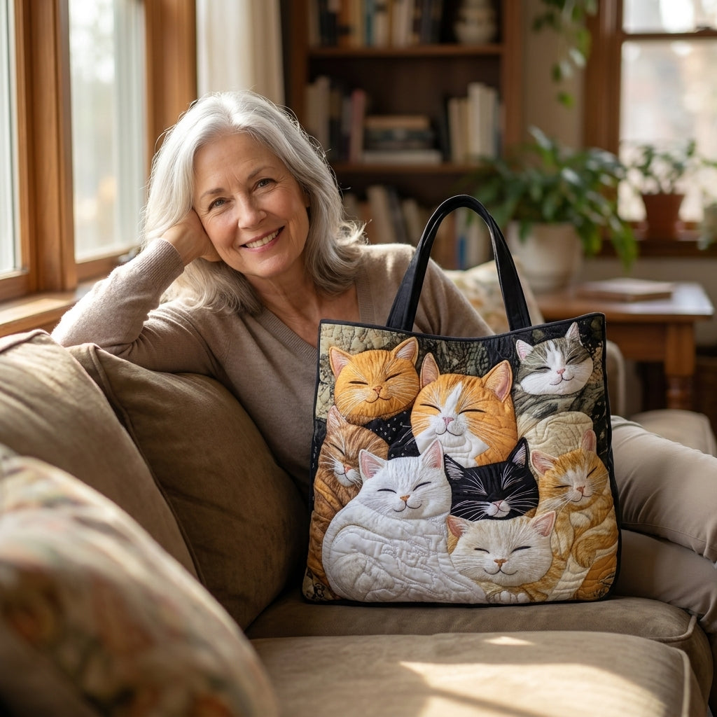 Sac Artisanal Matelassé - Chatons Endormis