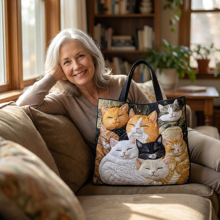 Sac Artisanal Matelassé - Chatons Endormis