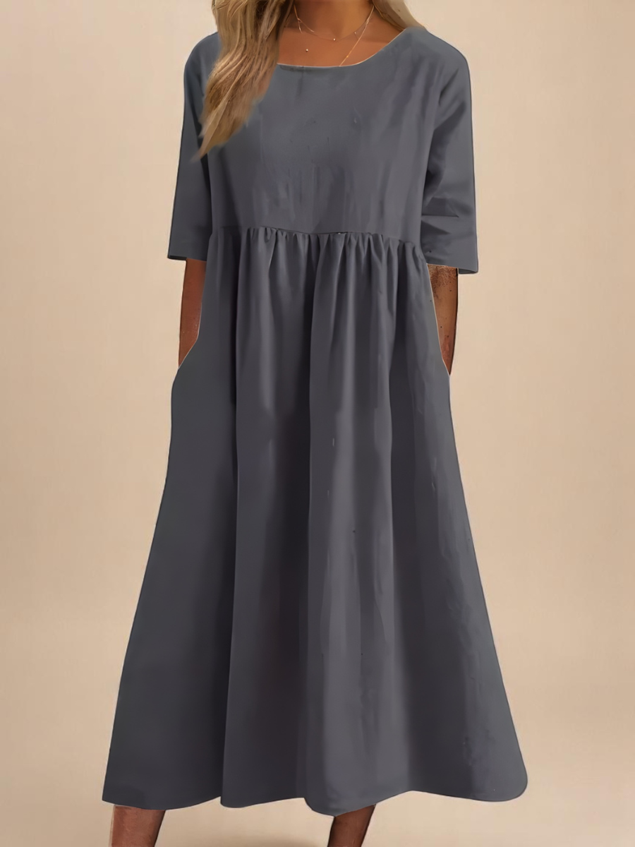 Emily | Robe Classique à Manches Mi-Longues