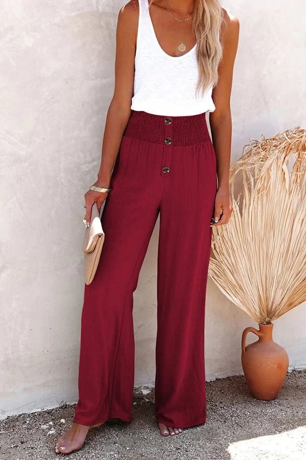 Riana - Pantalon Taille Haute Relax