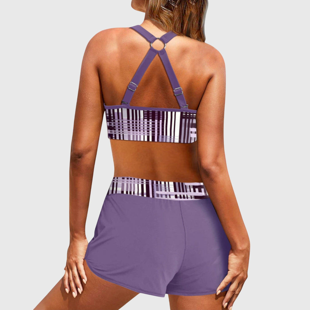 Janelle - Bikini à Taille Haute Rayé