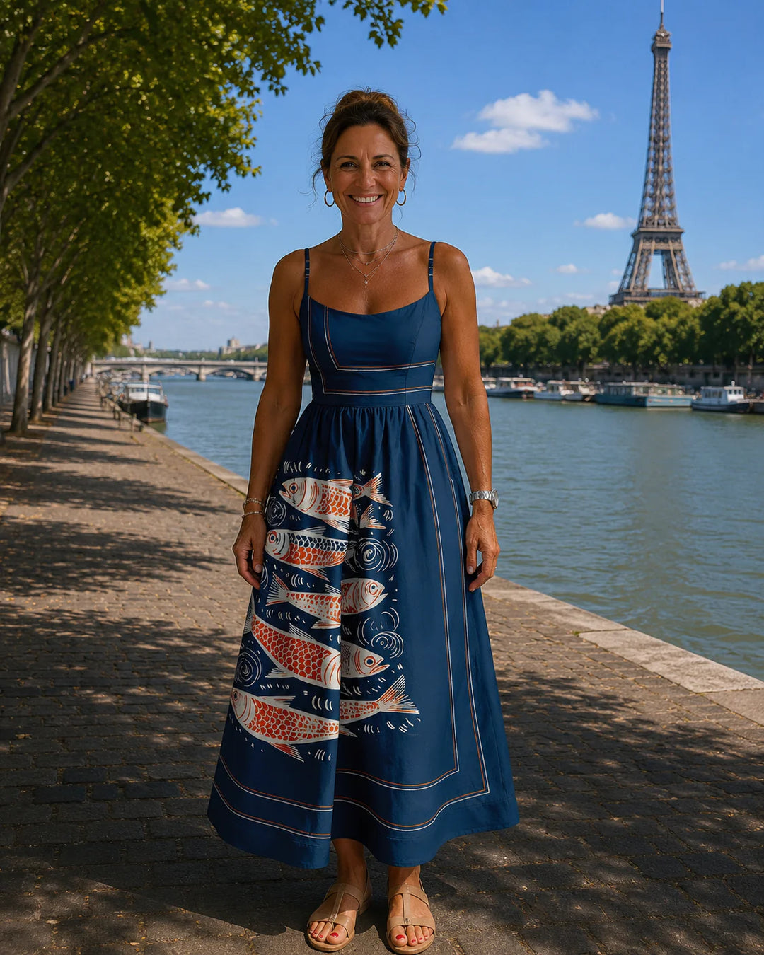 Abélia | Robe midi à motif