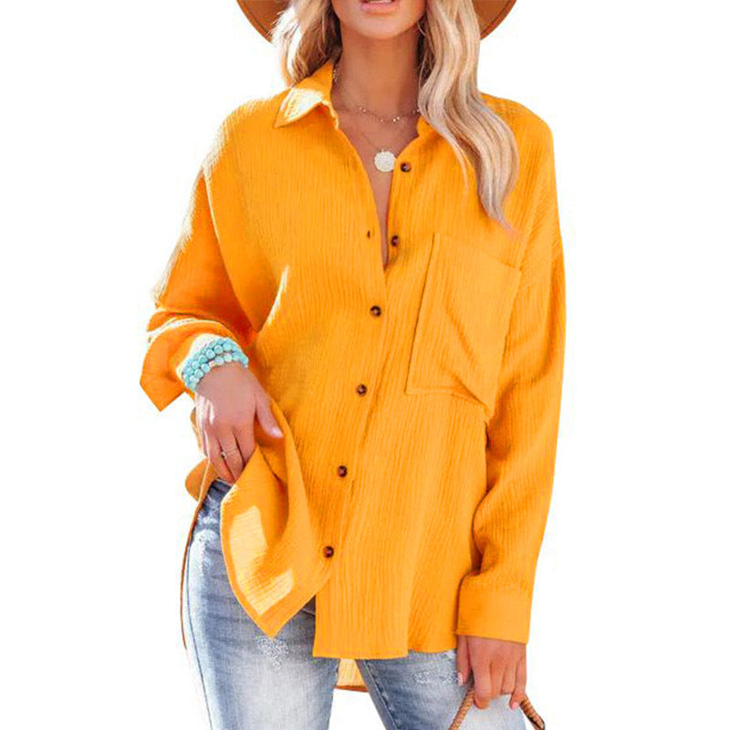 MADELYN | Blouse décontractée à boutons et manches longues