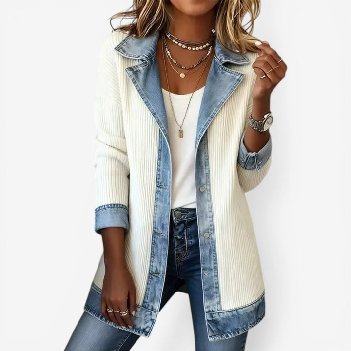 Sylvie | Veste en Tricot Indigo d'Été