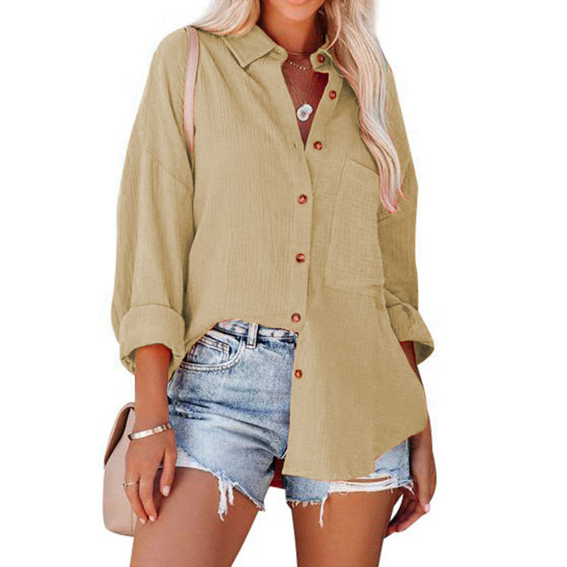 MADELYN | Blouse décontractée à boutons et manches longues