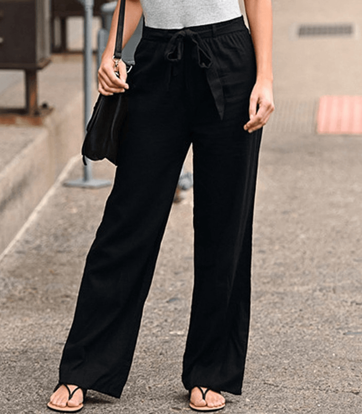 Joleen - Pantalons Relax Femme Avec Corde Et Taille Élastique